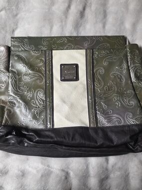 Miche Olive Green, Cream & Black Paisley Messenger Bag *shell Only